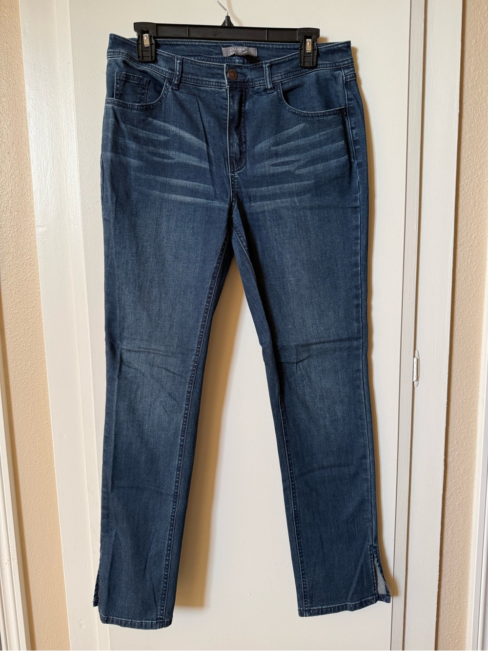 Lisa Rinna Collection Straight Leg Jeans in Dark Blue Wash